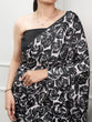 Load image into Gallery viewer, Black Printed Satin Silk Saree ClothsVilla