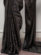 Load image into Gallery viewer, Black Printed Satin Silk Saree ClothsVilla