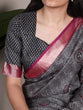 Load image into Gallery viewer, Black Printed Tussar Silk Saree ClothsVilla
