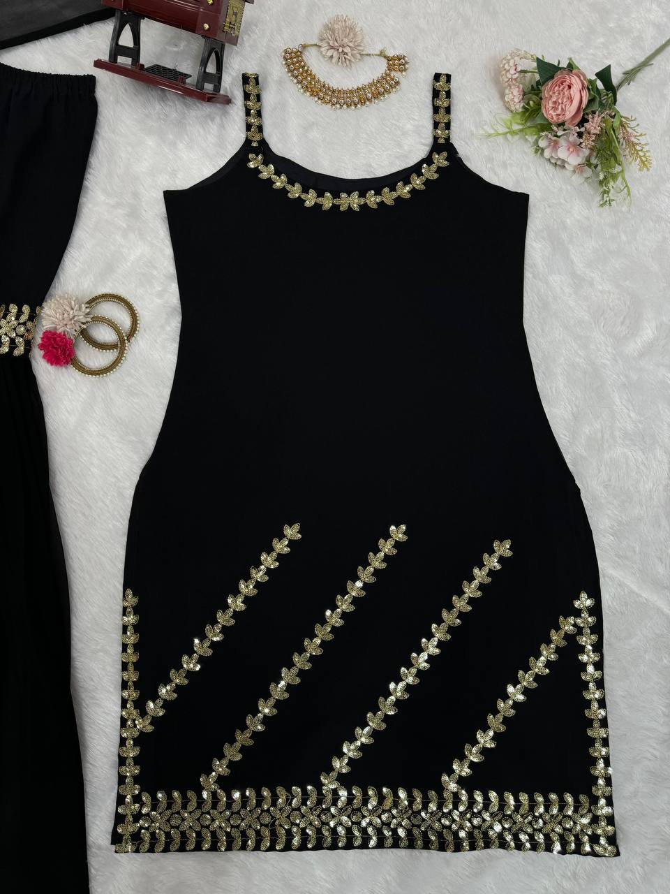Black Rakhi Special Elegant Sharara Set ClothsVilla