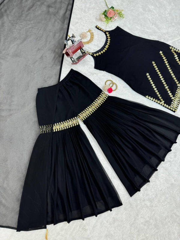 Black Rakhi Special Elegant Sharara Set ClothsVilla
