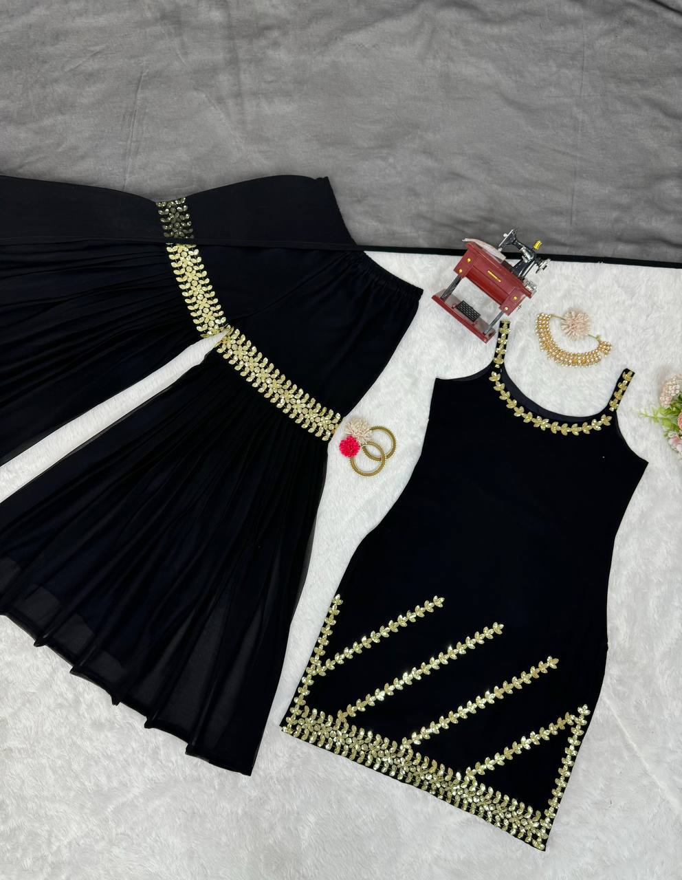 Black Rakhi Special Elegant Sharara Set ClothsVilla