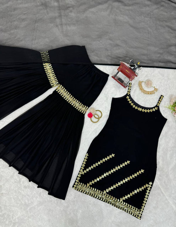 Black Rakhi Special Elegant Sharara Set ClothsVilla