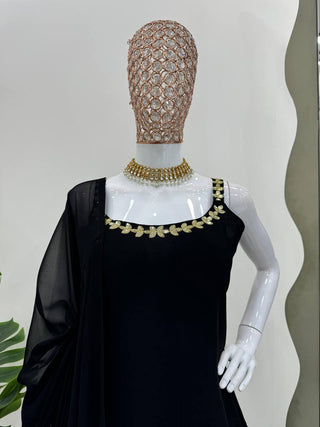 Black Rakhi Special Elegant Sharara Set ClothsVilla