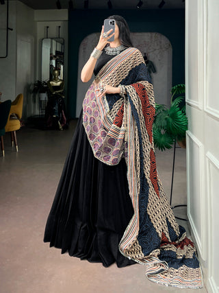 Black Rayon Lehenga Choli ClothsVilla