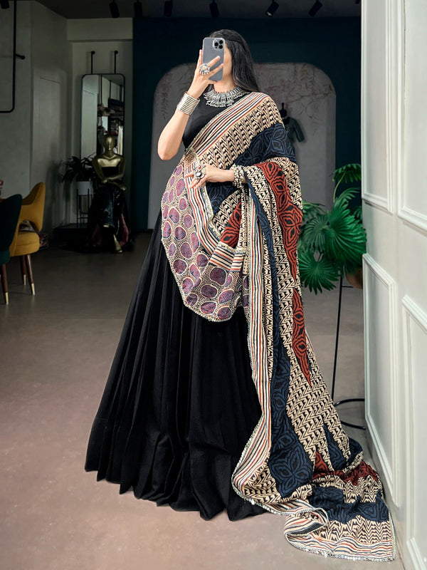 Black Rayon Lehenga Choli ClothsVilla