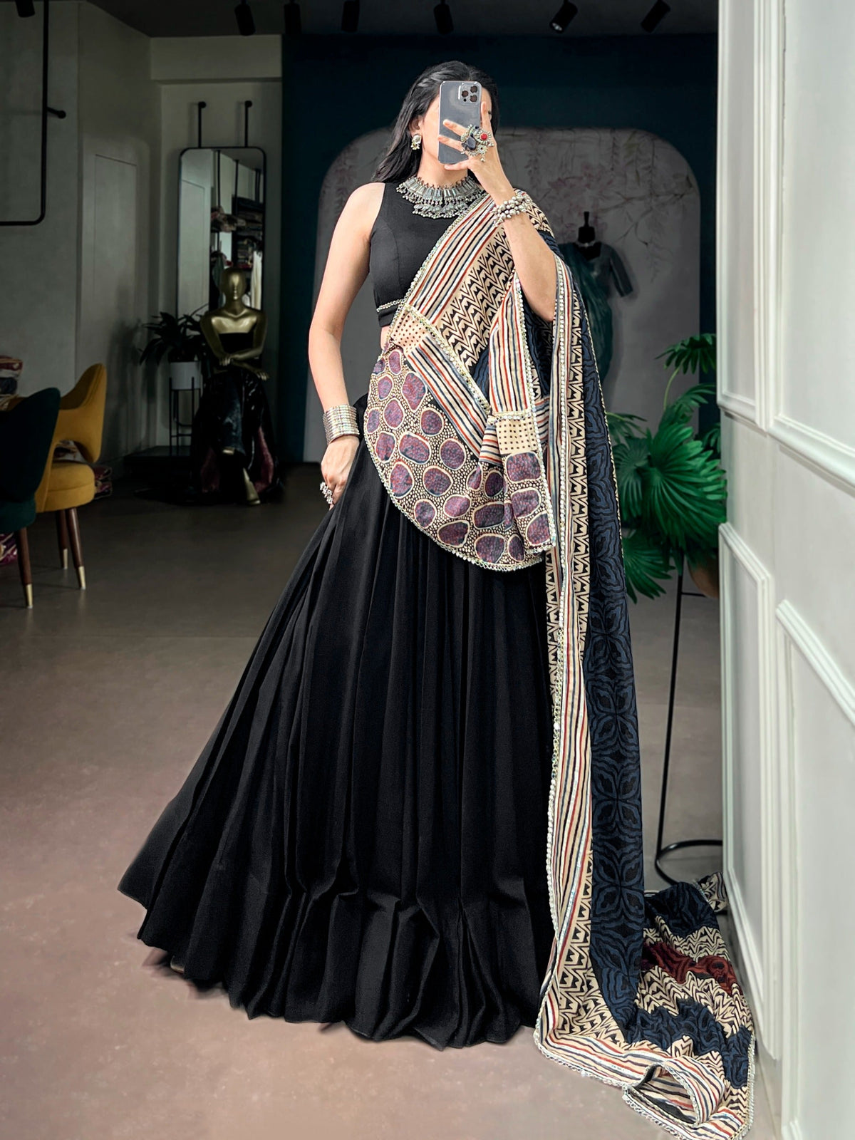 Black Rayon Lehenga Choli ClothsVilla
