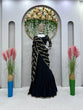 Load image into Gallery viewer, Black Ready-to-Wear Faux Georgette Lehenga Saree with Embroidery &amp; Sequence Work ClothsVilla