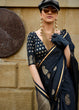 Load image into Gallery viewer, Black Regal Banarasi Satin Silk Saree – Timeless Elegance ClothsVilla