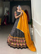 Load image into Gallery viewer, Black Royal Tussar Silk Lehenga Choli with Bandhej &amp; Patola Prints – Perfect for Festive Functions