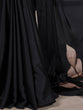 Load image into Gallery viewer, Black Satin Silk Floral Printed Saree with Matching Unstitched Blouse ClothsVilla