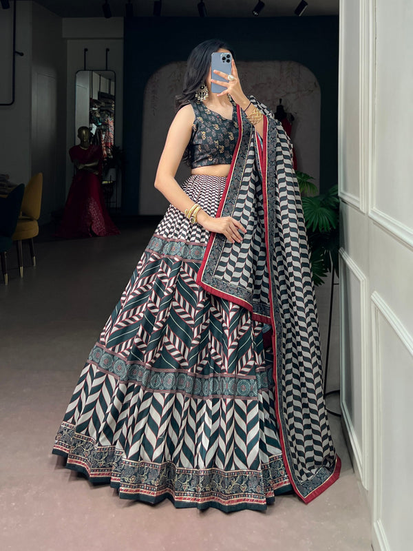 Black Silk Lehenga Set with Beadwork ClothsVilla