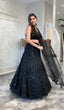 Load image into Gallery viewer, Black Slay in Style Elegant Net Lehenga Set for Special Occasions Clothsvilla