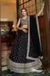 Load image into Gallery viewer, Black Soft Net Designer Lehenga Set with Heavy Zari, Dori &amp; Sequins Work – Semi-Stitched Lehenga, Unstitched Art Silk Blouse &amp; Net Dupatta ClothsVilla