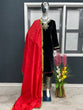 Load image into Gallery viewer, Black Stunning Designer Top, Bottom &amp; Dupatta Set with Velvet, Organza Silk ClothsVilla