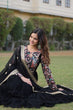 Load image into Gallery viewer, Black Stunning Faux Georgette Gown Dupatta Collection in Vibrant Colors ClothsVilla