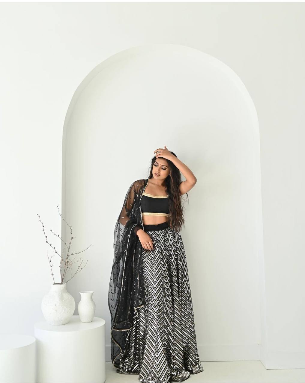 Black Stunning Georgette Lehenga Set – Effortless Elegance for Wedding Celebrations ClothsVilla