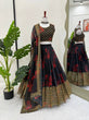 Load image into Gallery viewer, Black Tabby Organza Digital Print Lehenga Choli Set with Thread &amp; Sequin Work – With Dupatta ClothsVilla