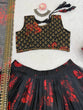 Load image into Gallery viewer, Black Tabby Organza Digital Print Lehenga Choli Set with Thread &amp; Sequin Work – With Dupatta ClothsVilla