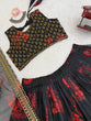 Load image into Gallery viewer, Black Tabby Organza Digital Print Lehenga Choli Set with Thread &amp; Sequin Work – With Dupatta ClothsVilla
