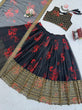 Load image into Gallery viewer, Black Tabby Organza Digital Print Lehenga Choli Set with Thread &amp; Sequin Work – With Dupatta ClothsVilla
