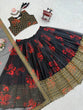 Load image into Gallery viewer, Black Tabby Organza Digital Print Lehenga Choli Set with Thread &amp; Sequin Work – With Dupatta ClothsVilla