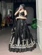 Load image into Gallery viewer, Black Threadwork Lehenga Set ClothsVilla