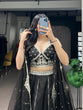 Load image into Gallery viewer, Black Threadwork Lehenga Set ClothsVilla