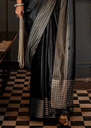 Black Timeless Blended Silk Saree – A Perfect Blend of Tradition & Elegance ClothsVilla