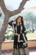 Load image into Gallery viewer, Elegant Black V-Neck Faux Blooming Gown with Sequined Embroidery and Dupatta ClothsVilla