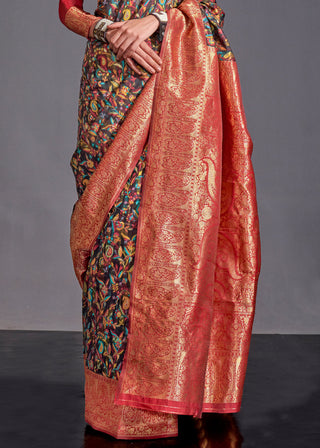 Black & Red Versatile Elegance Modal Silk Saree – Effortless Style for Every Occasion ClothsVilla