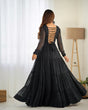 Load image into Gallery viewer, Black Vibrant Laheriya Anarkali Gown – Perfect for Navratri, Ready to Wear