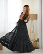Load image into Gallery viewer, Black Vibrant Laheriya Anarkali Gown – Perfect for Navratri, Ready to Wear