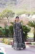 Load image into Gallery viewer, Luxe Black Viscose Jacquard Gown with Sequin Embroidery &amp; Russian Silk Dupatta ClothsVilla
