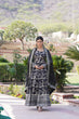 Load image into Gallery viewer, Luxe Black Viscose Jacquard Gown with Sequin Embroidery &amp; Russian Silk Dupatta ClothsVilla