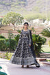Load image into Gallery viewer, Luxe Black Viscose Jacquard Gown with Sequin Embroidery &amp; Russian Silk Dupatta ClothsVilla