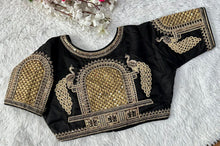 Load image into Gallery viewer, Black Watermelon Silk Blouse with Beautiful Cording and Hand-Touched Sequins ClothsVilla