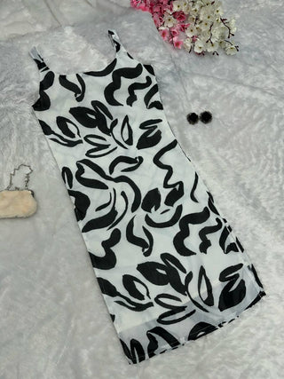 Black & White Elegant Summer Cotton Kurti ClothsVilla