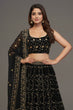 Load image into Gallery viewer, Black Zari Embroidered Lehenga Set