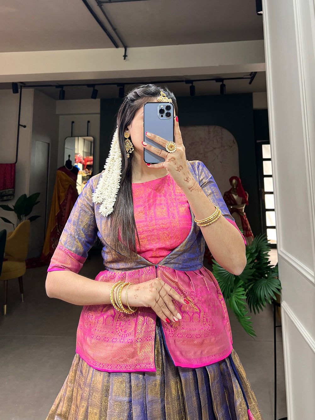 Blue Color Regal Kanjivaram Co-ord Set: Elegance Redefined for Modern Queens ClothsVilla
