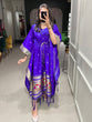 Load image into Gallery viewer, Blue Color Weaving Zari Work Jacquard Paithani Kaftan Dress Clothsvilla