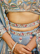 Load image into Gallery viewer, Blue colour Tissue Fabric with Sequinse &amp; Thread embroidery Semi-Stitched Lehenga choli &amp; Dupatta ClothsVilla