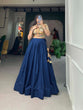Load image into Gallery viewer, Blue Cotton Lehenga Co-ord Set with Adjustable Blouse ClothsVilla