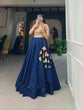 Load image into Gallery viewer, Blue Cotton Lehenga Co-ord Set with Adjustable Blouse ClothsVilla