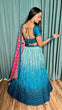 Load image into Gallery viewer, Blue Cultural Grace – Elegant Chinon Silk Lehenga Set ClothsVilla