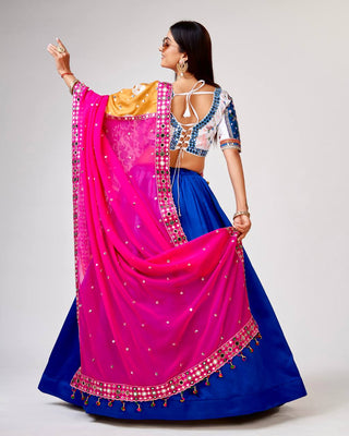 Blue Dance into Garba Night – Designer Chaniya Choli for Festive Elegance ClothsVilla