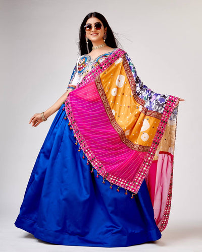 Blue Dance into Garba Night – Designer Chaniya Choli for Festive Elegance ClothsVilla