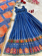 Load image into Gallery viewer, Blue Designer Digital Printed Jimmy Organza Anarkali Gown with Dupatta – Padded, Huge Flair ClothsVilla