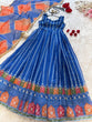 Load image into Gallery viewer, Blue Designer Digital Printed Jimmy Organza Anarkali Gown with Dupatta – Padded, Huge Flair ClothsVilla