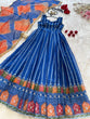Load image into Gallery viewer, Blue Designer Digital Printed Jimmy Organza Anarkali Gown with Dupatta – Padded, Huge Flair ClothsVilla